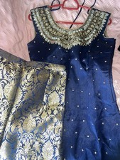 Indian Suit With Designed Trousers Size 8-12 Shimmer Mirror Design-