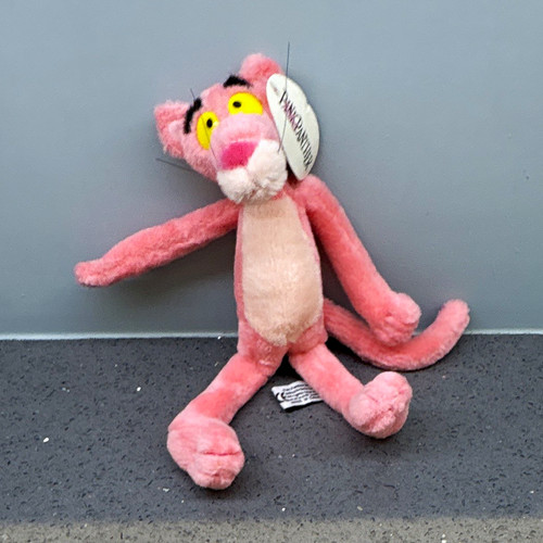 Pink panther plush soft toy - pink,