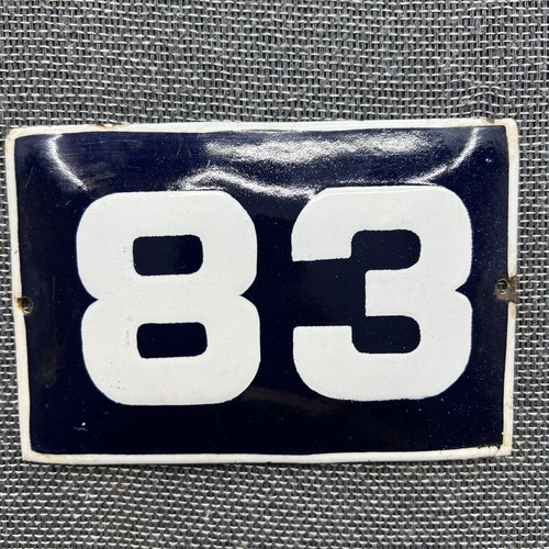 Vintage enamel sign number - sign, 83