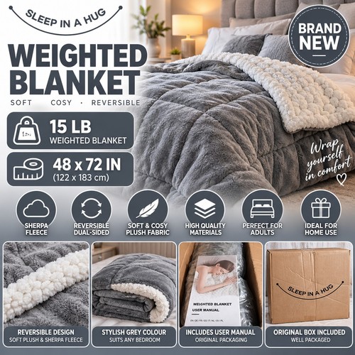 Weighted blanket grey - weighted, soft