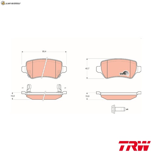 Brake pad set disc brake