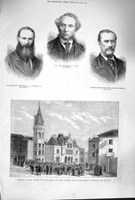 Original Old Antique Print