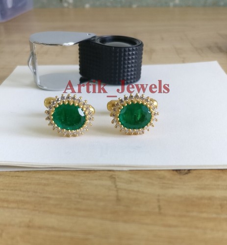 Lab grown emerald with 14k - lab,