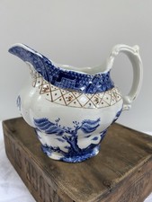Vintage Booths Blue and White China Real Old Willow Pattern 1/2 Pint Milk Jug