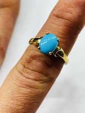 TJC gilded silver and sleeping beauty turquoise ring UK size L new with tag