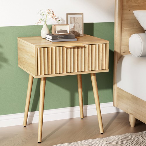 Oak bedside table with - bedside,