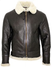 Men's Cream B3 Shearling Sheepskin World War 2 Bomber Flying Aviator Jacket