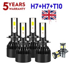 For BMW 3 Series E91 New H7 Super White COB LED Headlight Bulbs 501 Upgrade Set