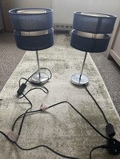 2x Dunlem Navy Blue Table Lamps All In Working Order Very Good Condition