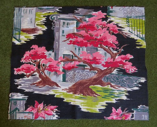 Autumnal tree barkcloth
