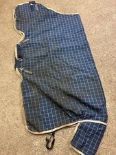 Rhino 6'6 light weight 50grm stable horse rug blue check (used)