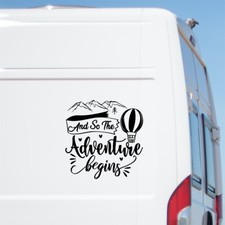 And So The Adventure Begins Sticker Car Caravan Motorhome Camper Van Large Decal