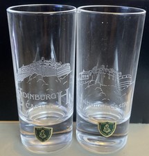 2 x Collectable Edinburgh Whisky Shot Glasses - Lovely Gift Idea For Whisky Fan
