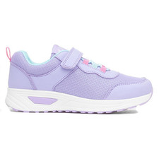 Girls Trainers Purple Kids Easy Fasten Lilac Shimmer Padded Collar Maplin SIZE