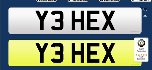 Hex personal reg - reg, plate