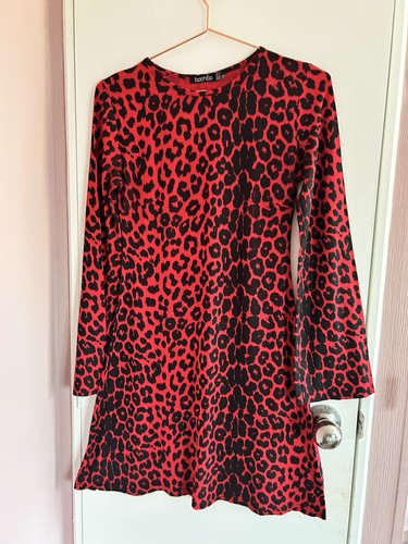 Boohoo red black leopard - boohoo, &