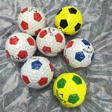 7 x Callaway Used Golf Balls With Pattern - White, Blue, Red, Yellow - Very Good