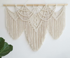 UXORSN Large Macrame Wall Hanging Boho Handmade Woven Tapestry Tassel Craft Wall