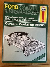 Haynes Workshop Car Repair Manual  Ford Consul Granada 1972 - 1977 2.0, 2.5, 3.0