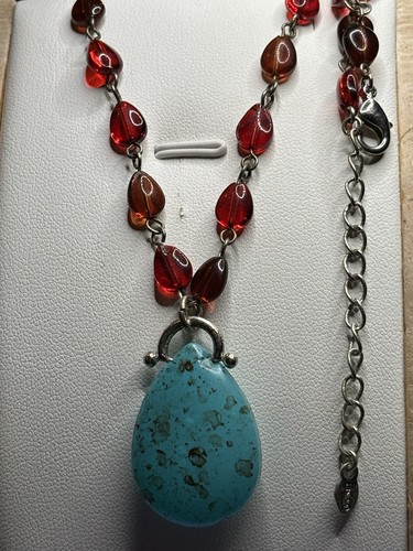 Monet red amber - amber, bead