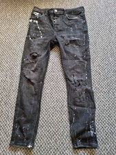 Zara Men's Black Ripped And