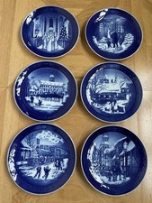 Vintage Royal Copenhagen Hanging Christmas Plates X 6