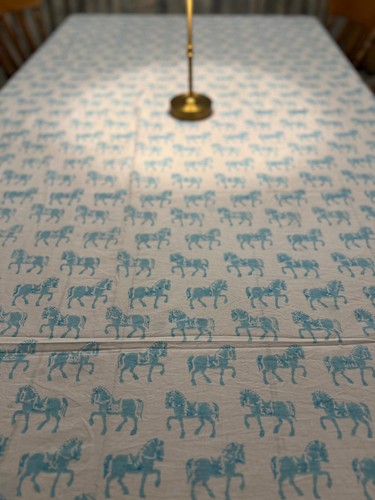 Trotting horse dusty blue - trotting,