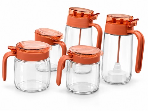 Clear glass jars - jars, orange