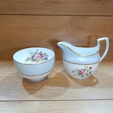 Royal Worcester Miranda Blue Milk Jug and Sugar Bowl