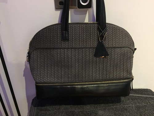 Genuine leather black and grey - genuine,
