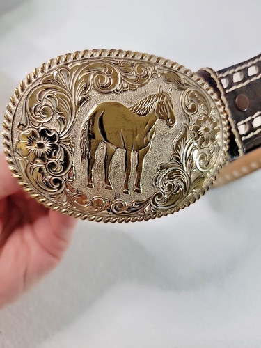 Vintage crumrine belt buckle - crumrine,