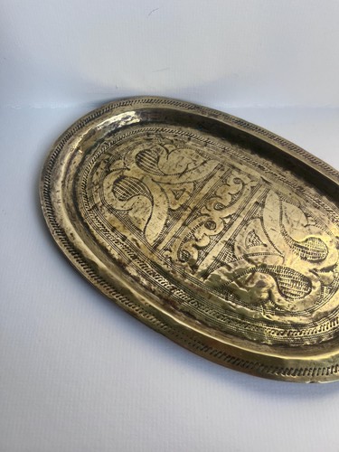 Vintage brass tray - brass,