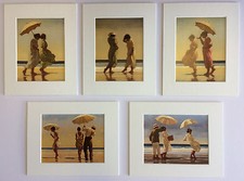 'The Beach Collection II' by Jack Vettriano Set of 5 Mounted Art Prints 10" x 8"