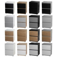 Skagen 2 Drawer Wooden Bedroom Bedside Cabinet No Handle Nightstand Side Table