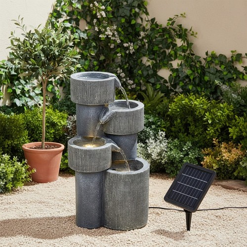 Stone effect fountain solar - effect,