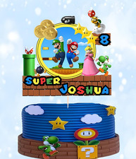 Personalised SUPER MARIO cake topper birthday cake decoration party