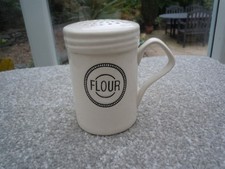Vintage Flour Shaker White Ceramic 9cm high 6cm across base