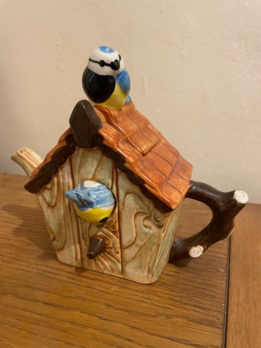 Teapottery bird house teapot - bird,
