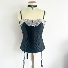 Heavy Duty Overbust Soft Boned Womens Tight Lacing Satin Corset With Pink Lace