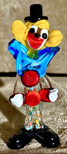 Vtg murano italian glass clown - vtg,