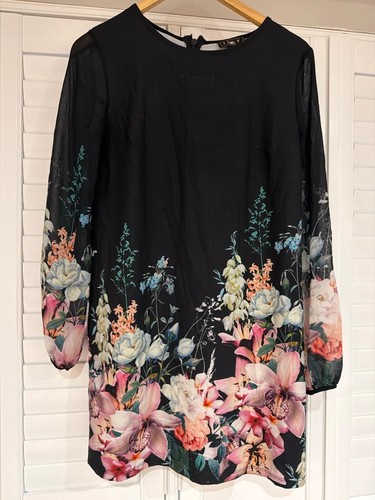 Lipsy womens black floral long - womens,