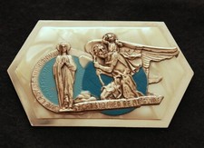 Vintage Italian Our Lady of the Highway & St Christopher Car Visor Pin Badge