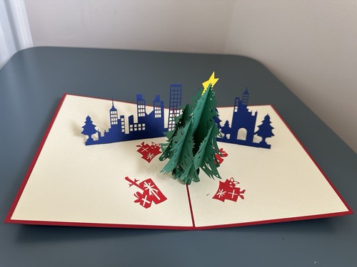 Pop christmas tree card - up,