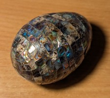 Mosaic Abalone Shell Egg Style Ornament