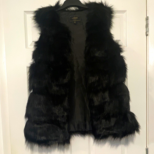 Lipsy womens black - faux, fur
