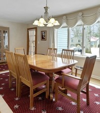 Solid oak dining table 66” -