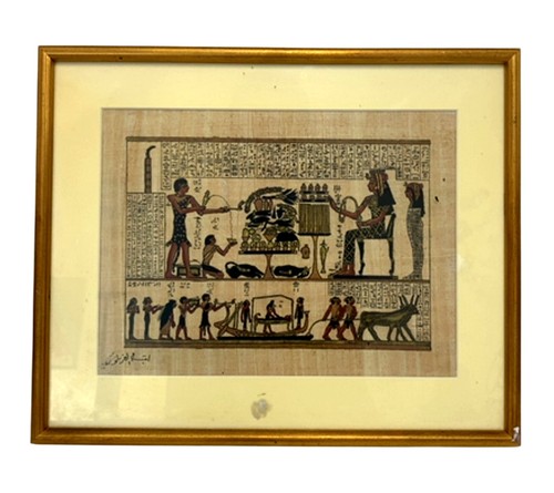 Framed egyptian papyrus karnak - framed,
