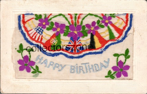 Ww1 silk postcard happy - ww1,