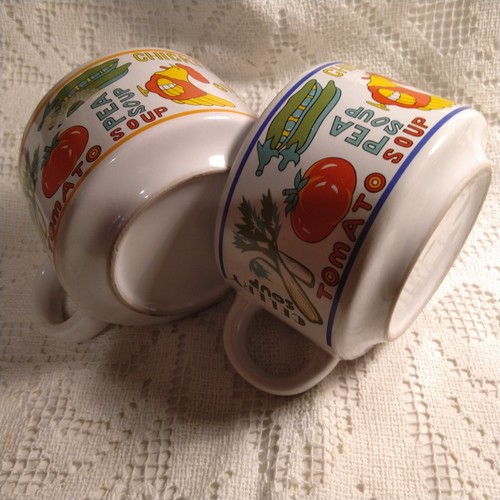 Large retro soup mugs - 2,