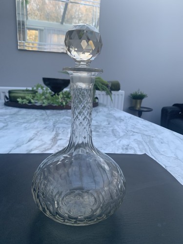 Antique decanter cut glass - cut,